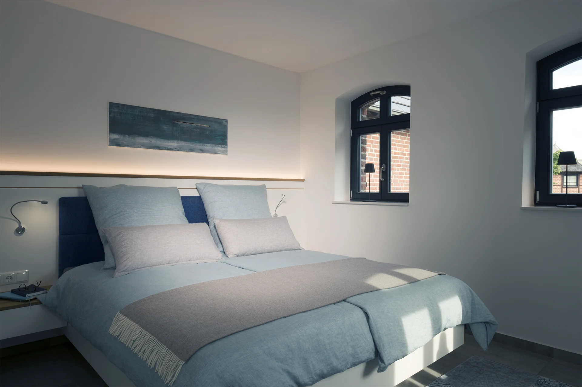 Elegante Ferienwohnung Schlafzimmer gemütlich Rügen Alt Reddevitz